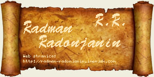 Radman Radonjanin vizit kartica
